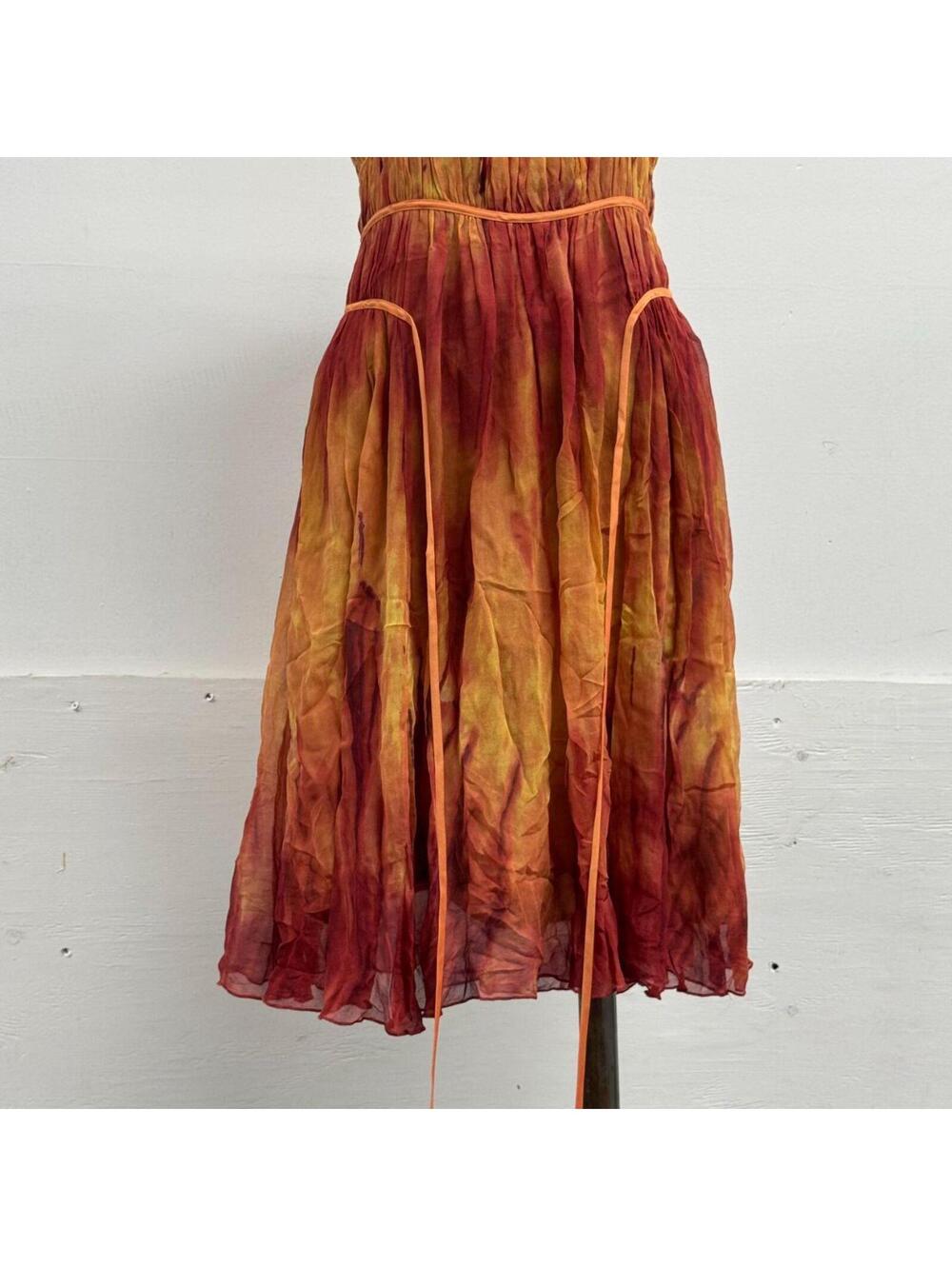 Vintage Y2K "Jessica by Christopher L" Sunset Silk Midi Dress - Picture 3 of 8